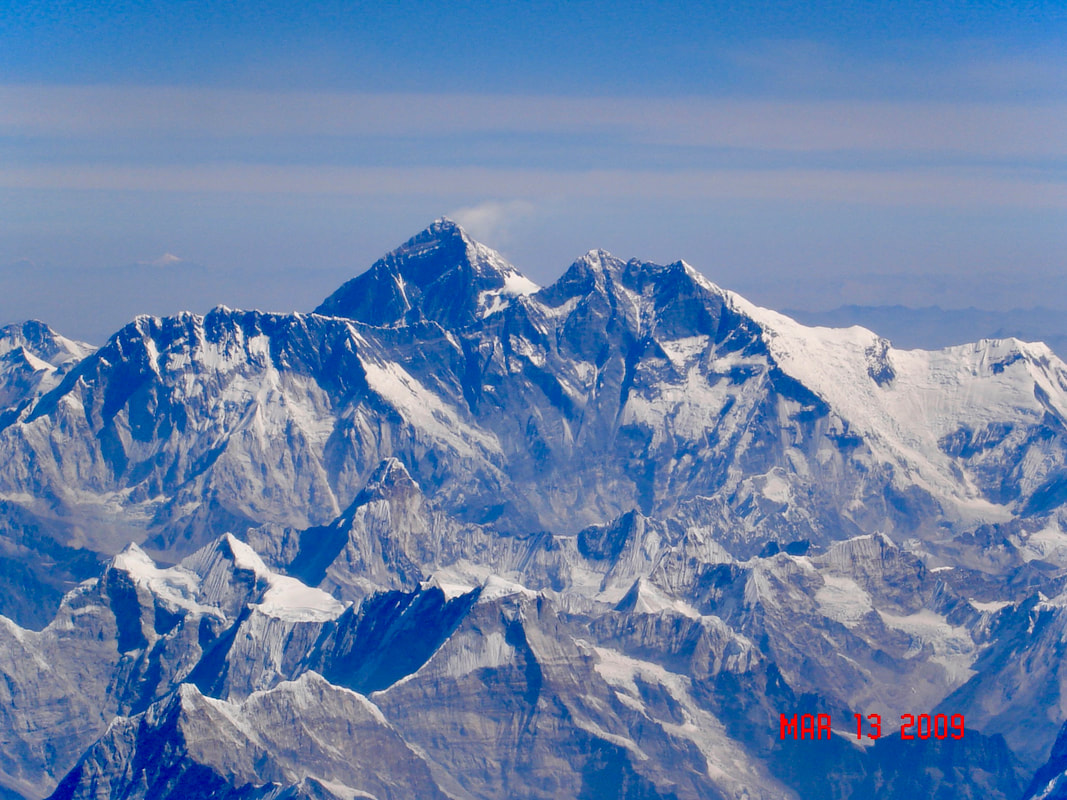 Flight over mountains