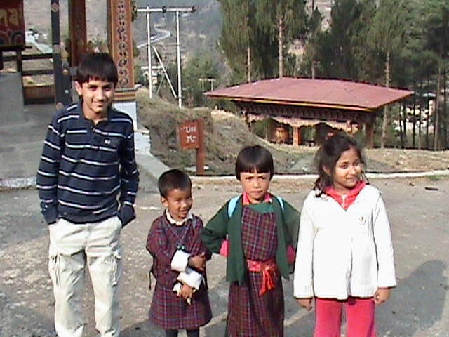 With the local kids