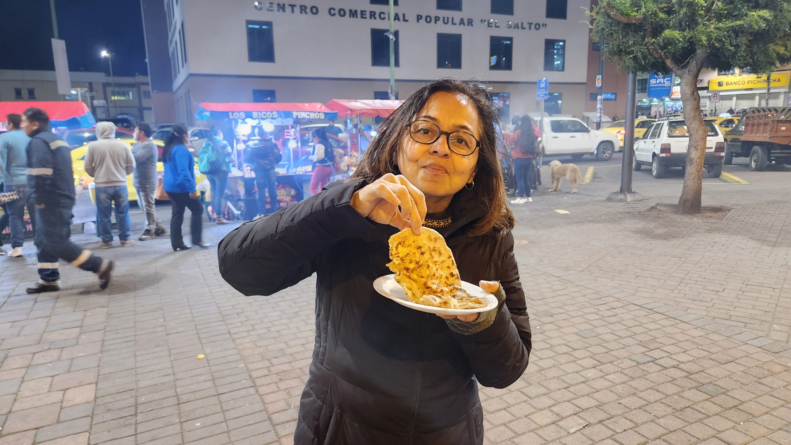 Roadside eats stuffed tortillas, Latacunga