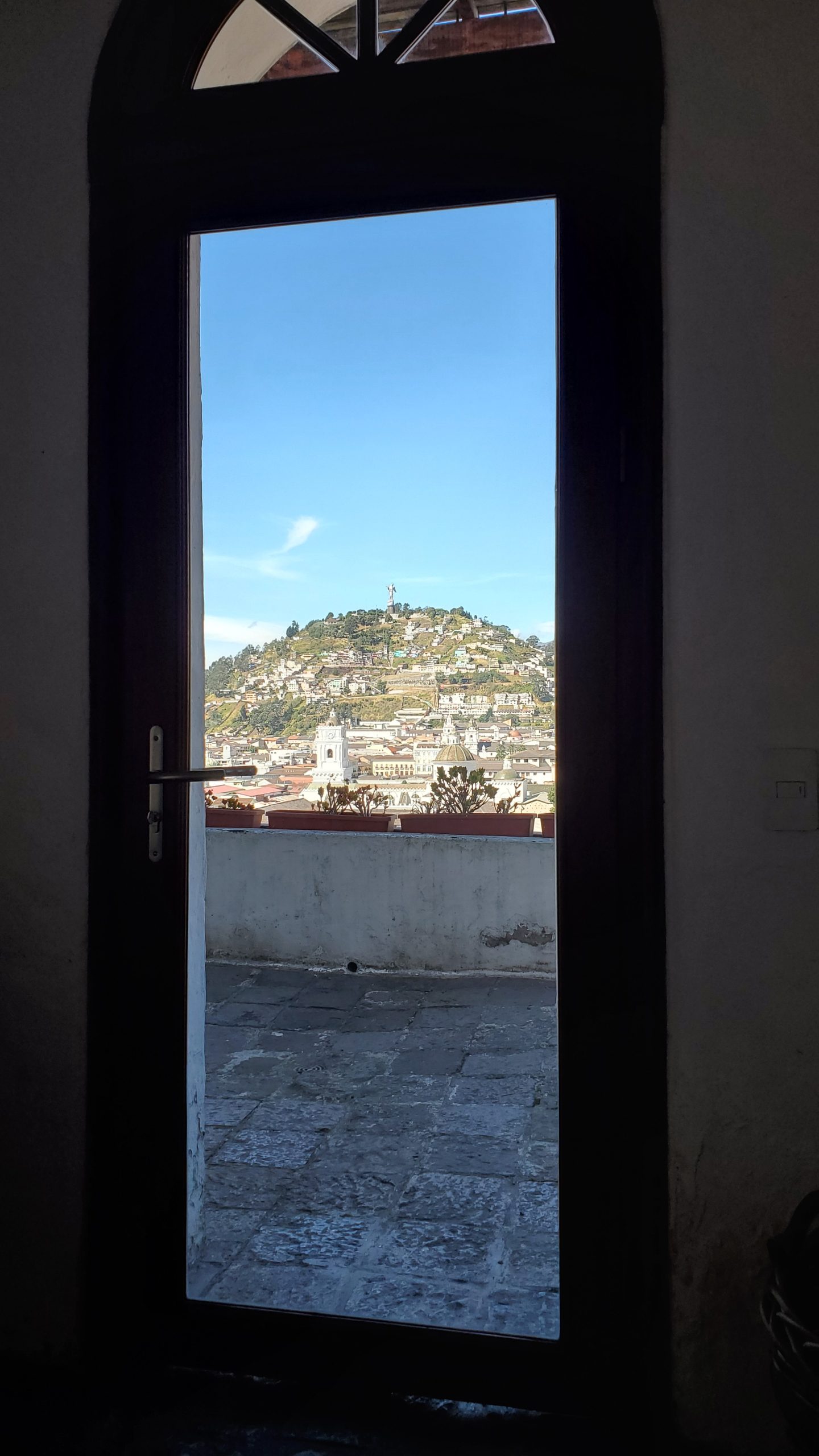 A view of the Virgin Mary of El Panecillo from our airb&B