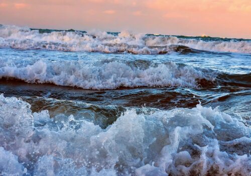 The beach in rough weather