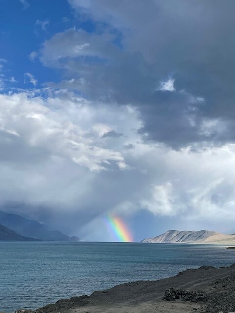 Rainbow at Pangong Tso Lake