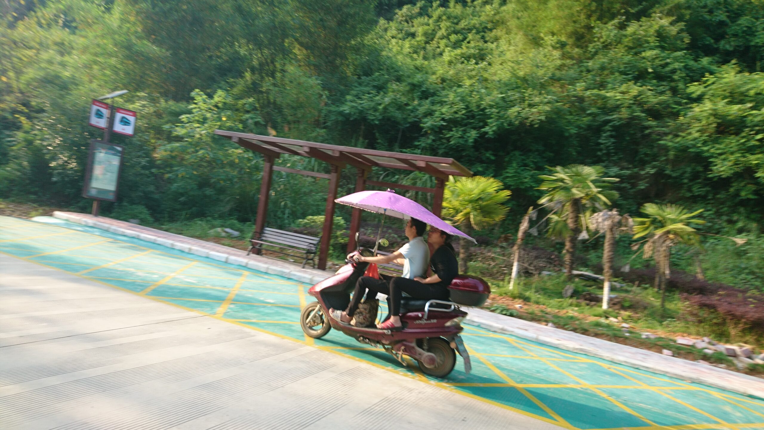 Common sight of built-in umbrella