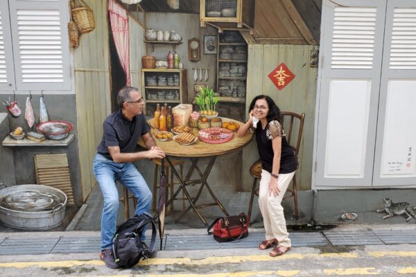 Blending with the Chinatown murals