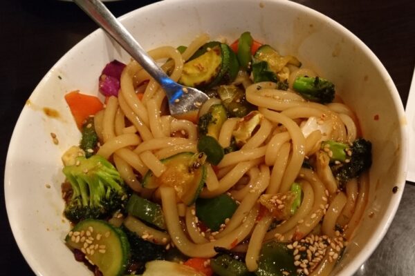 Noodles and veggies